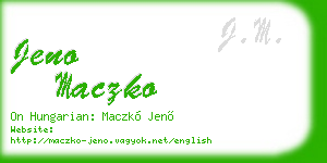 jeno maczko business card